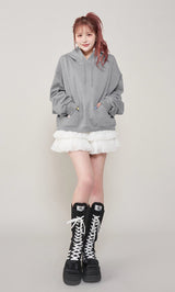 モデル：165cm（着用サイズ：FREE　着用カラー：GRY）