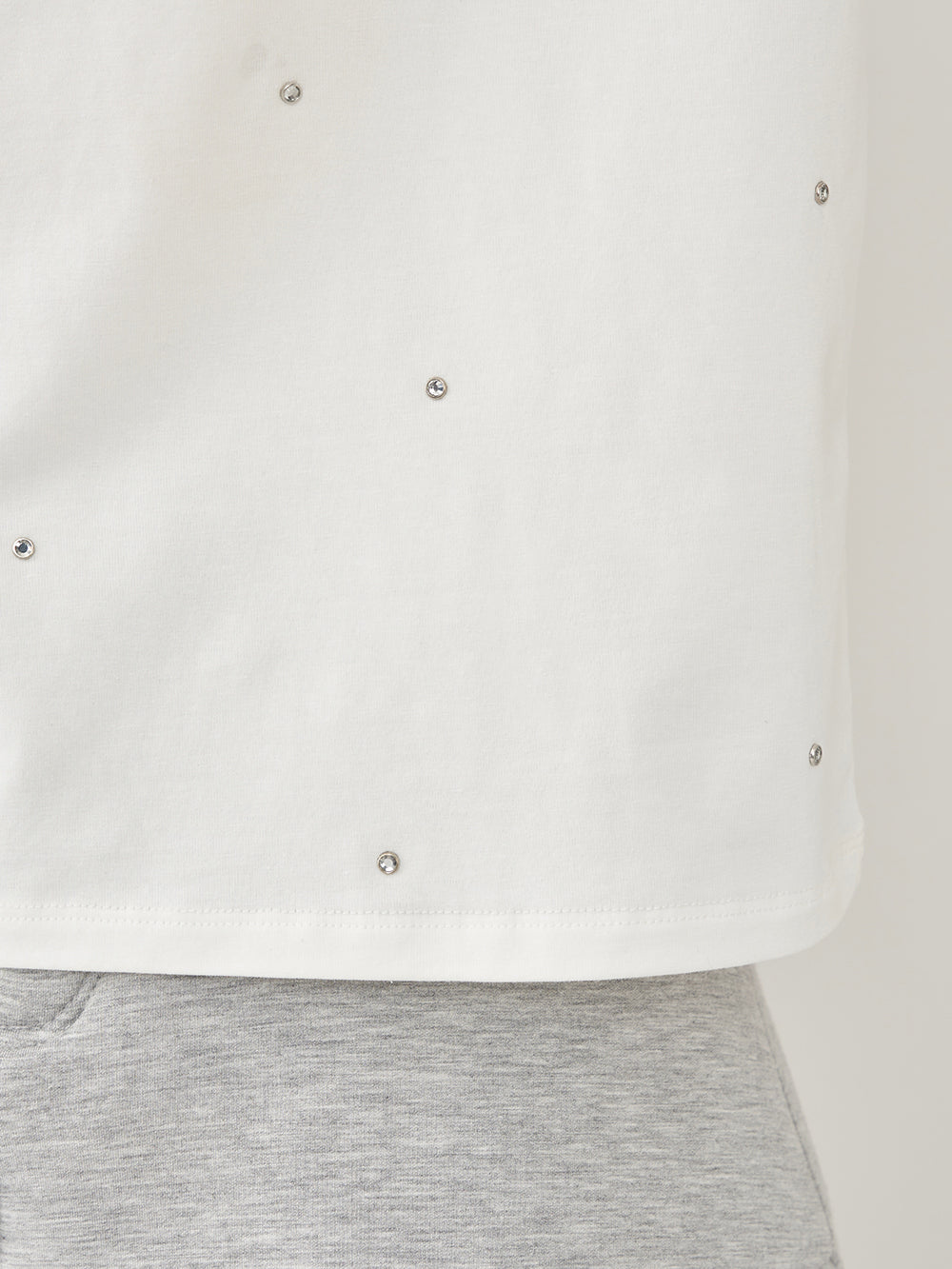 キルティングアップリケビジューTシャツ