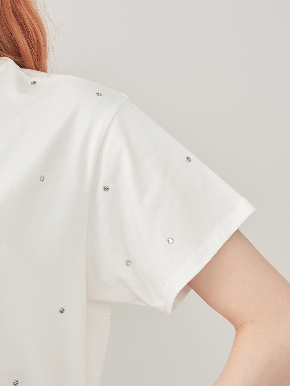 キルティングアップリケビジューTシャツ