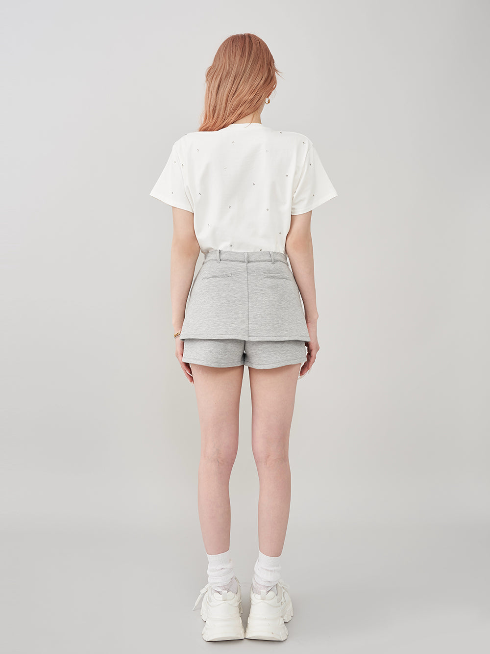 キルティングアップリケビジューTシャツ