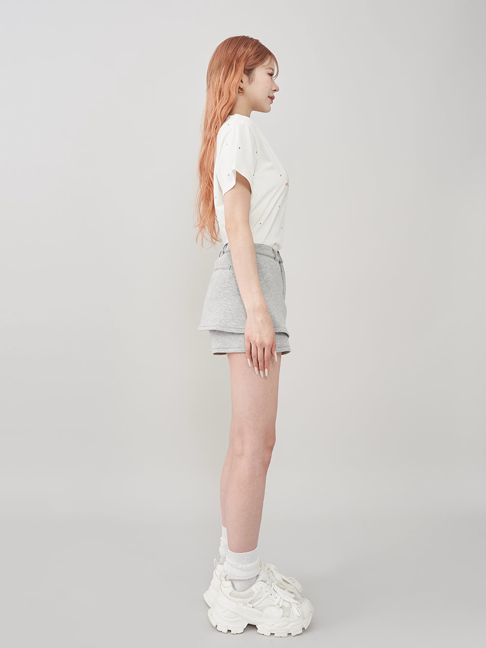 キルティングアップリケビジューTシャツ