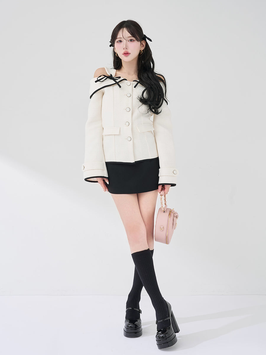 モデル：165cm（着用サイズ：FREE　着用カラー：BLK）