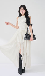 アメスリギャザーシフォンロングワンピース – Darich (ダーリッチ)