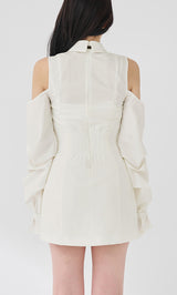 ショルダースカラップフリルシャツミニワンピース – Darich (ダーリッチ)