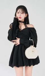 モデル：165cm（着用サイズ：FREE　着用カラー：BLK）