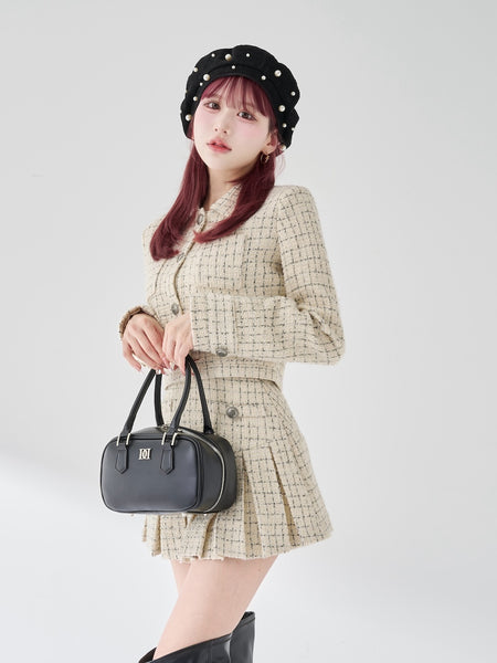 Tweed Check Short Jacket