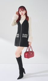 モデル：165cm（着用サイズ：FREE　着用カラー：BLK）