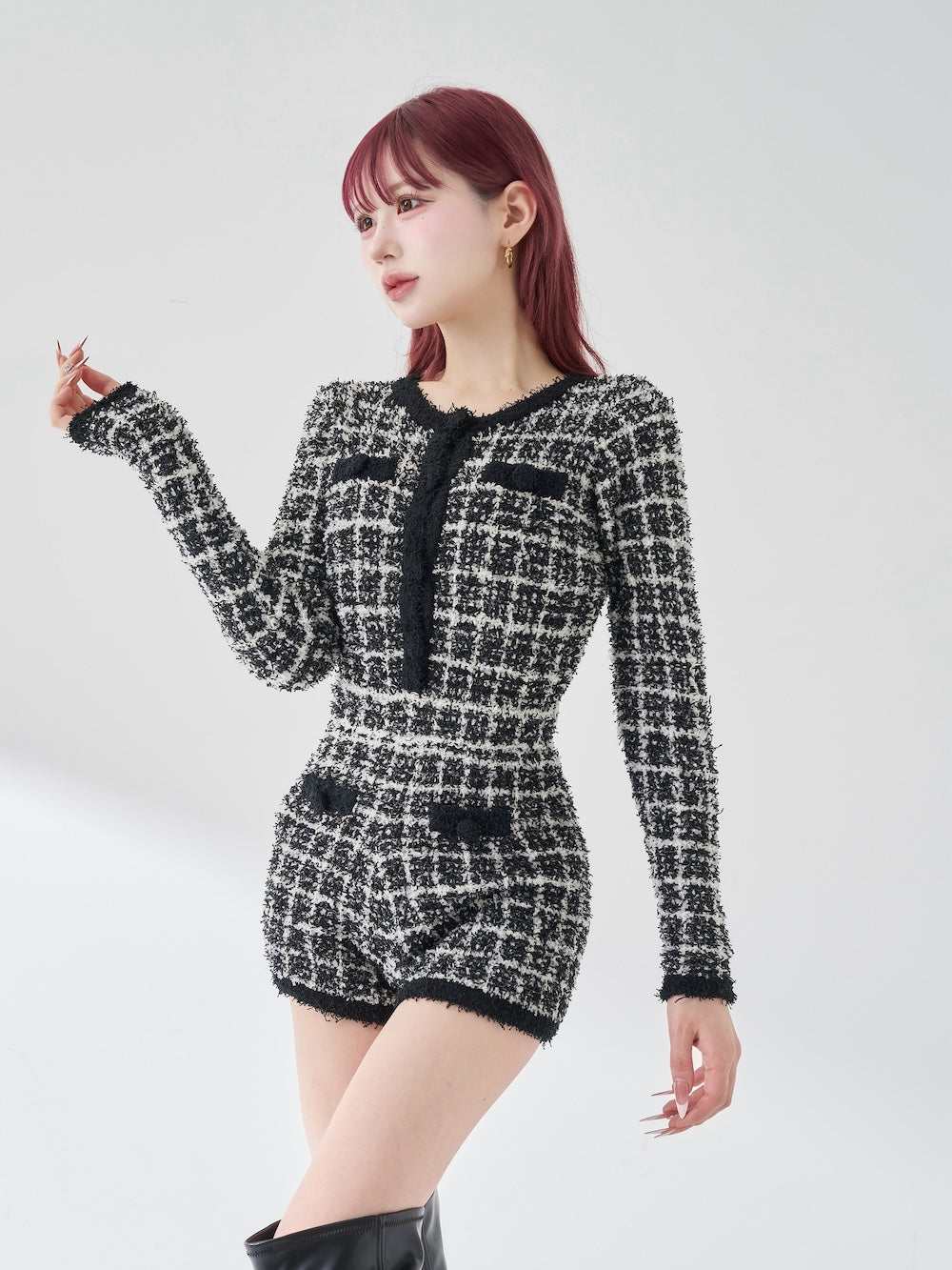 モデル：165cm（着用サイズ：FREE　着用カラー：BLK）
