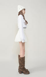 モデル：165cm（着用サイズ：S　着用カラー：WHT）