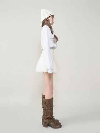モデル：165cm（着用サイズ：S　着用カラー：WHT）