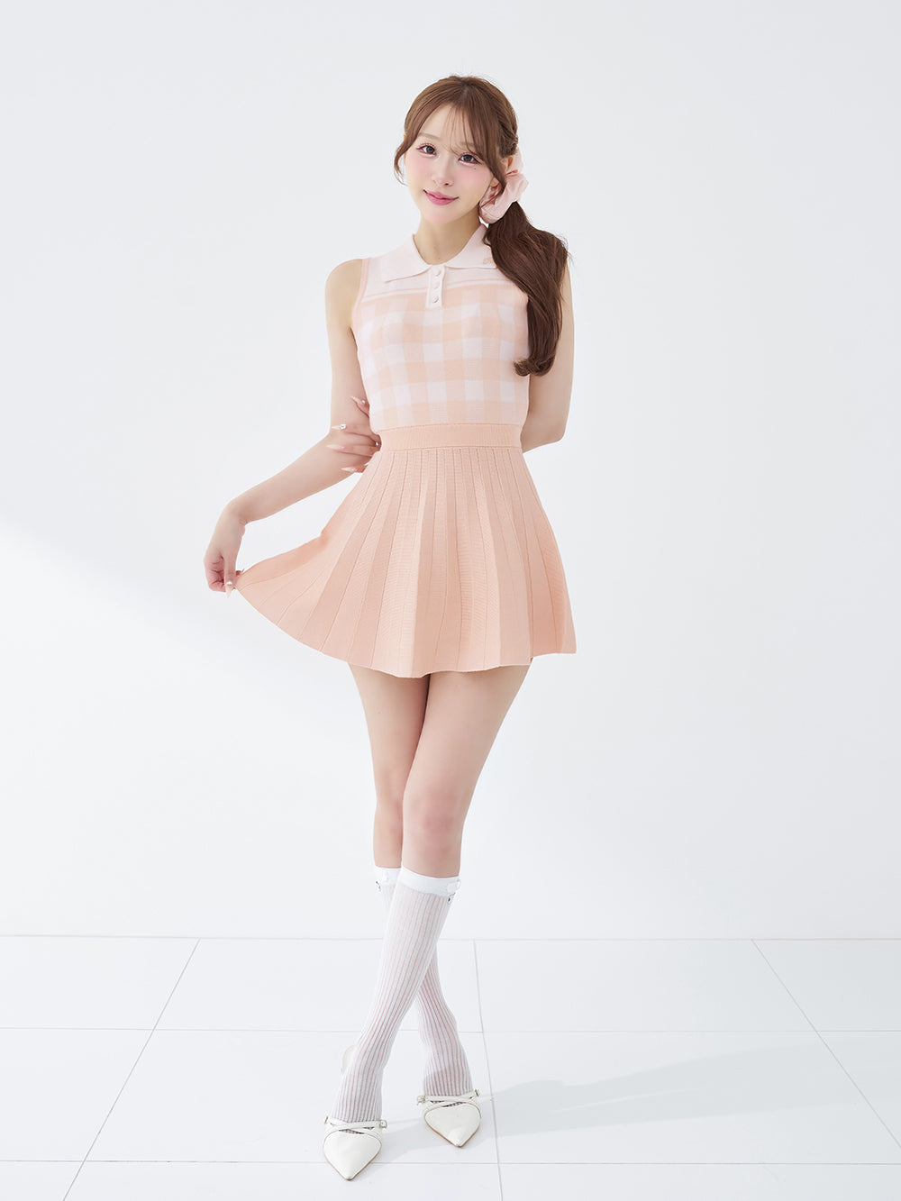 モデル：156cm（着用サイズ：FREE　着用カラー：PNK）