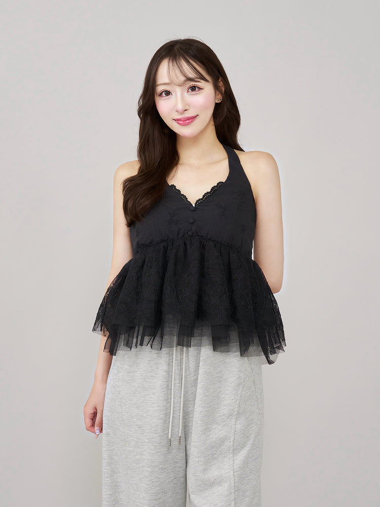 Darich ホルターペプラムレーストップス ホルターペプラムレーストップス – Darich (ダーリッチ)
