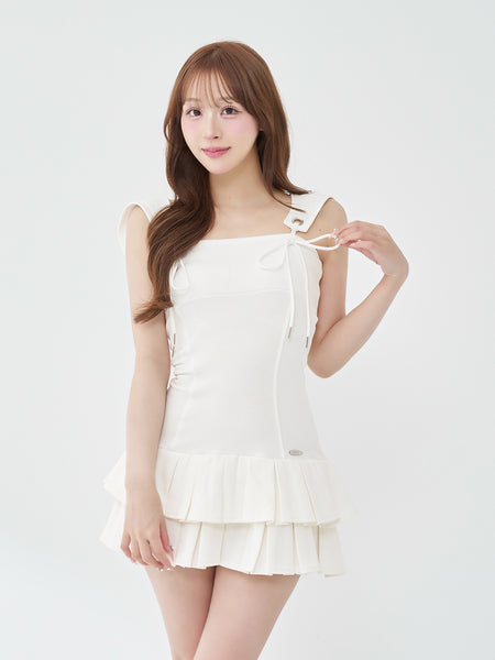 Hooded Sweatshirt Pleated Mini Dress