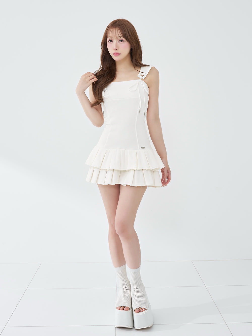 フードスウェットプリーツミニワンピース – Darich