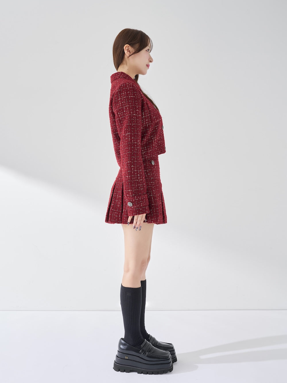 モデル：156cm（着用サイズ：S　着用カラー：BRD）