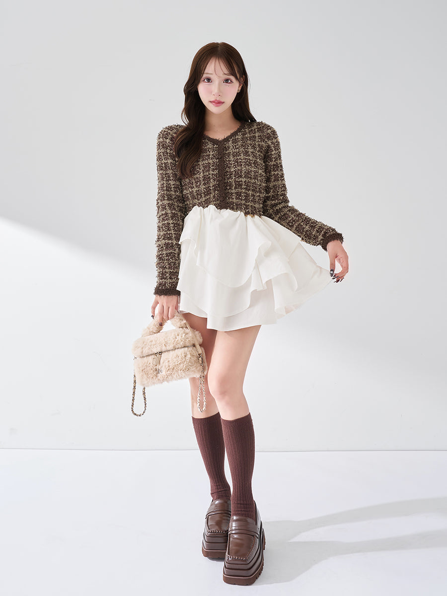 モデル：156cm（着用サイズ：FREE　着用カラー：BRN）