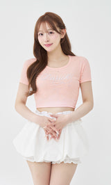 DarichエンブロイダリービジューコンパクトTシャツ