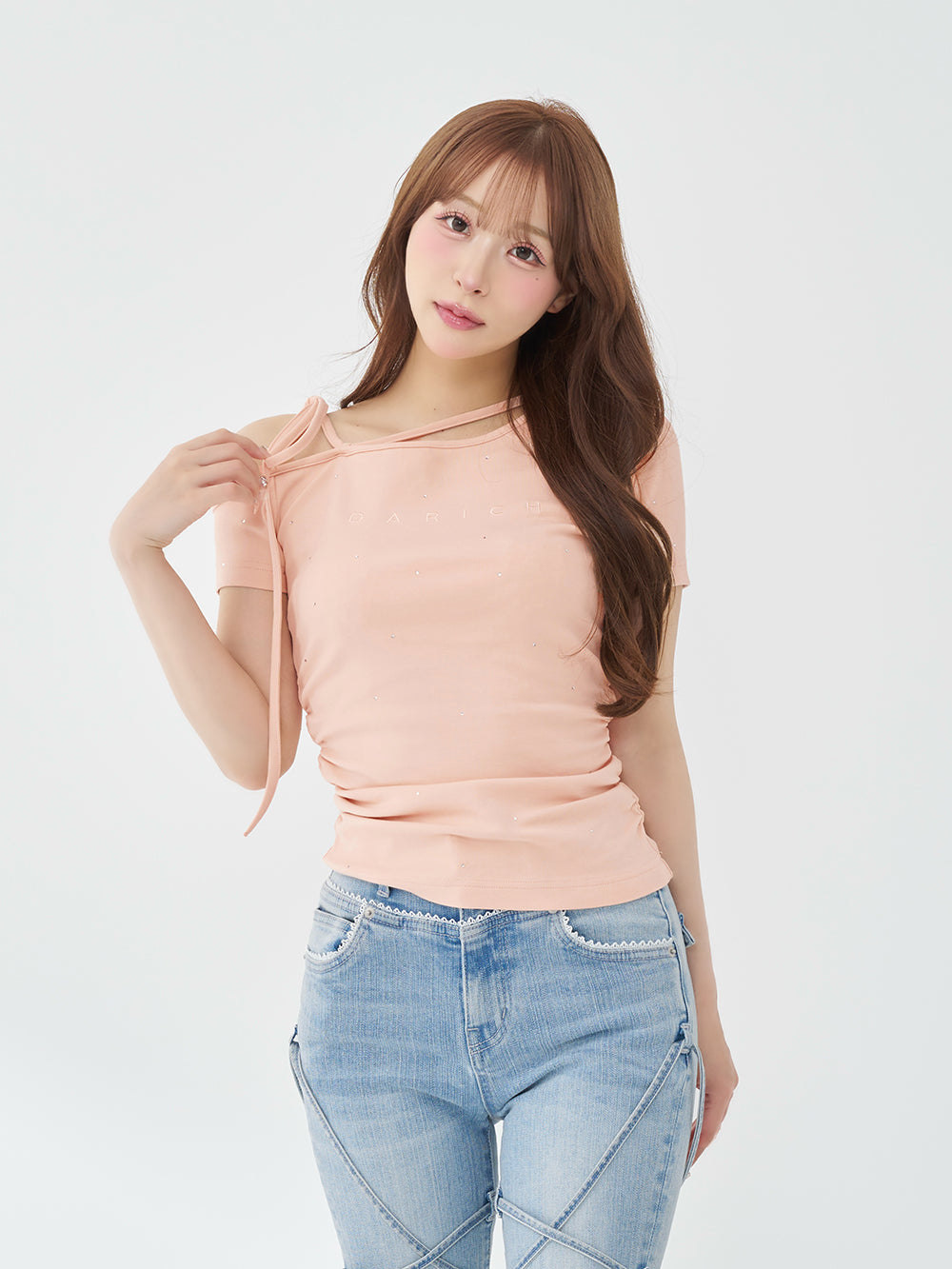 ネックリボンワンショルダーTシャツ – Darich