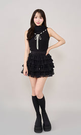 モデル：156cm（着用サイズ：FREE　着用カラー：BLK）