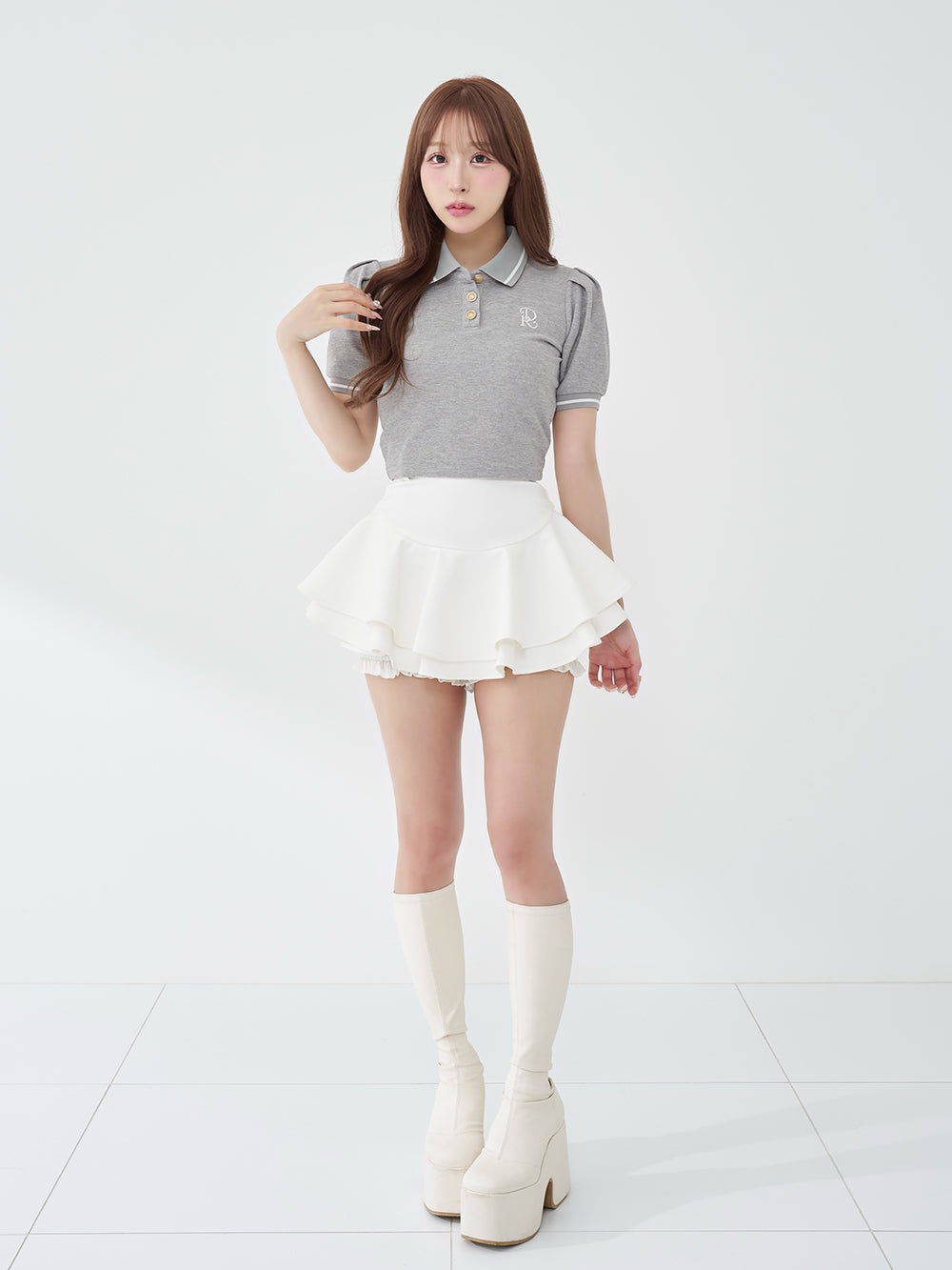 モデル：156cm（着用サイズ：FREE　着用カラー：GRY）