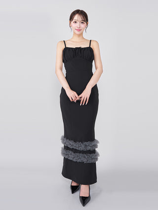 モデル：156cm（着用サイズ：FREE　着用カラー：BLK）