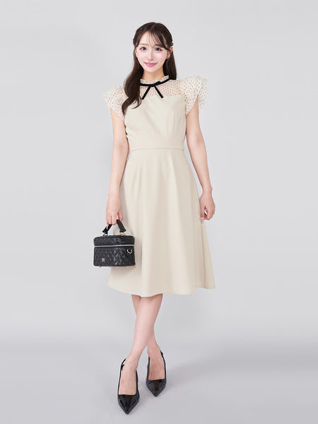 Polka Dot Flared Midi Dress