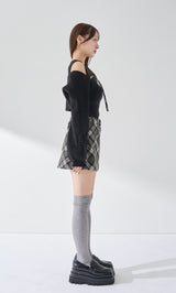 モデル：156cm（着用サイズ：FREE　着用カラー：BLK）