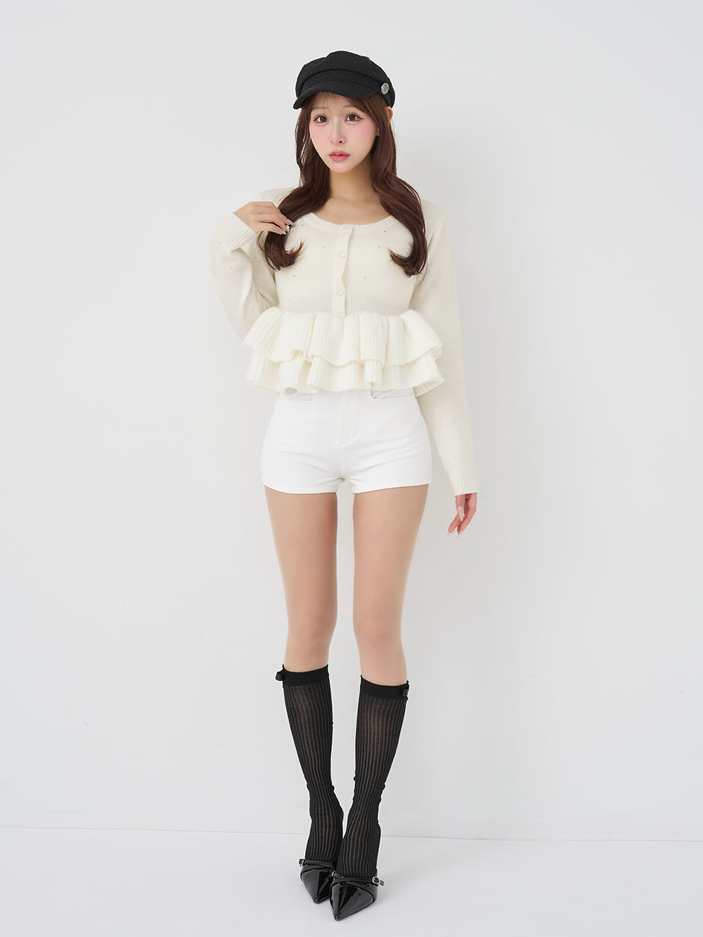 モデル：156cm（着用サイズ：FREE　着用カラー：WHT）