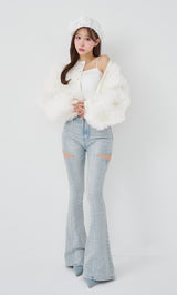 モデル：156cm（着用サイズ：FREE　着用カラー：WHT）