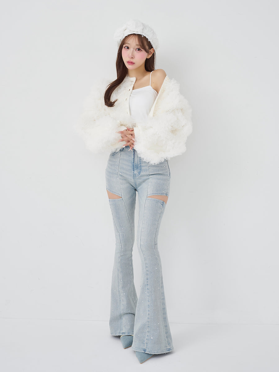 モデル：156cm（着用サイズ：S　着用カラー：I-BLU）