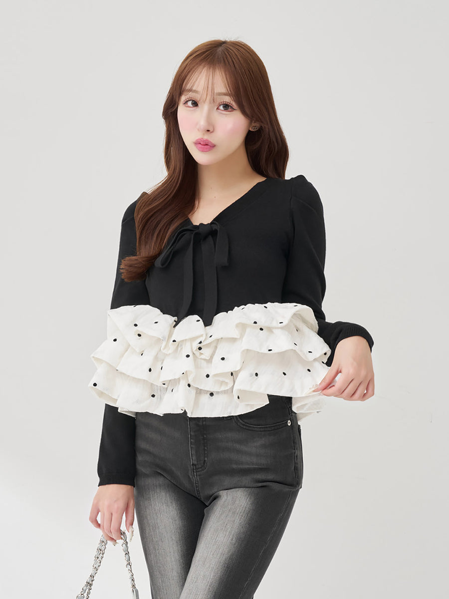 モデル：156cm（着用サイズ：FREE　着用カラー：BLK）