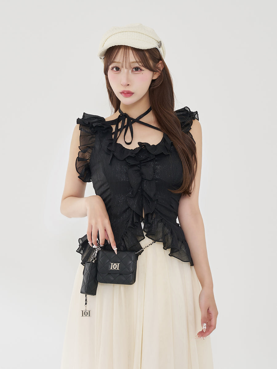 モデル：156cm（着用サイズ：FREE　着用カラー：BLK）