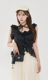 モデル：156cm（着用サイズ：FREE　着用カラー：BLK）