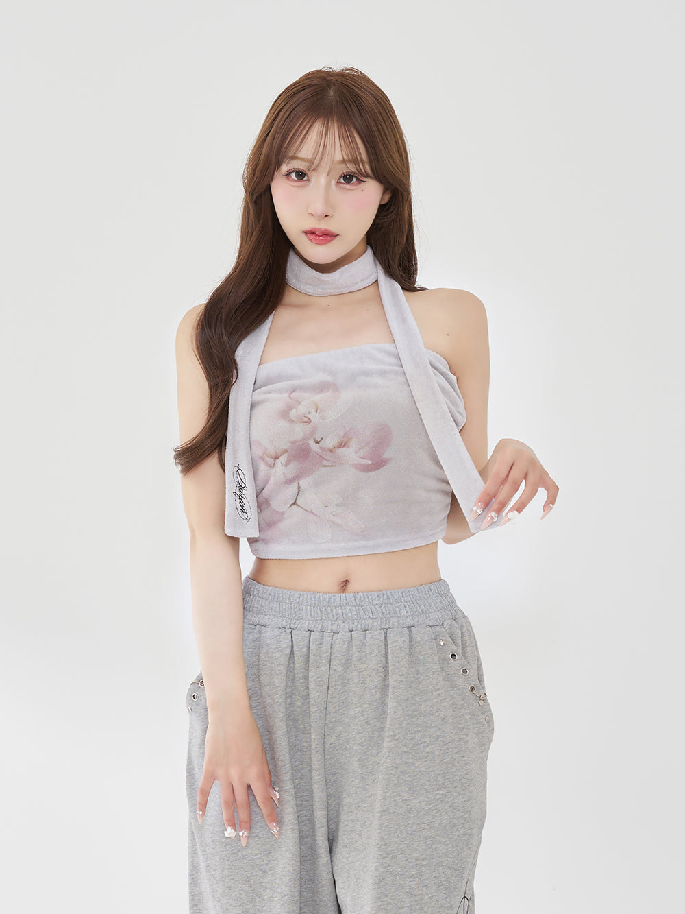 Orchidflowerパイルベアトップ - gry