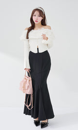 モデル：156cm（着用サイズ：FREE　着用カラー：BLK）