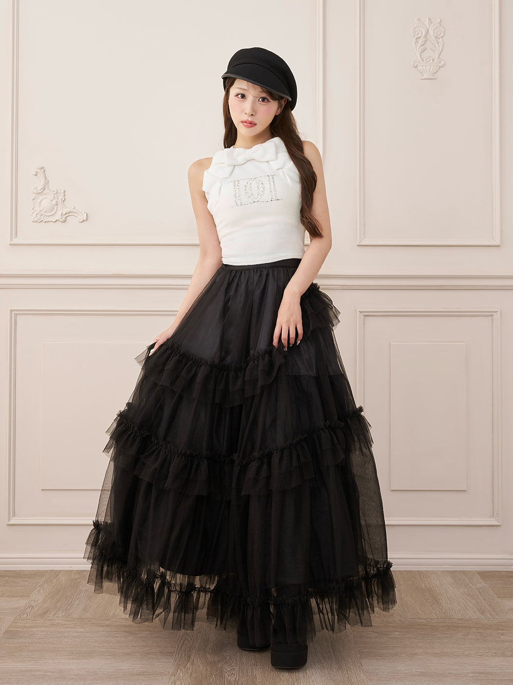 モデル：156cm（着用サイズ：FREE　着用カラー：WHT）
