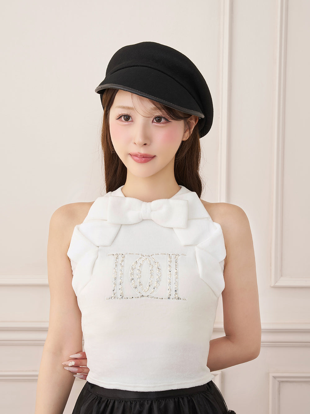 モデル：156cm（着用サイズ：FREE　着用カラー：WHT）