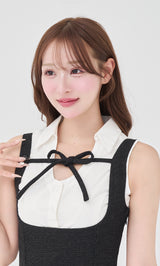 モデル：156cm（着用サイズ：FREE　着用カラー：BLK）