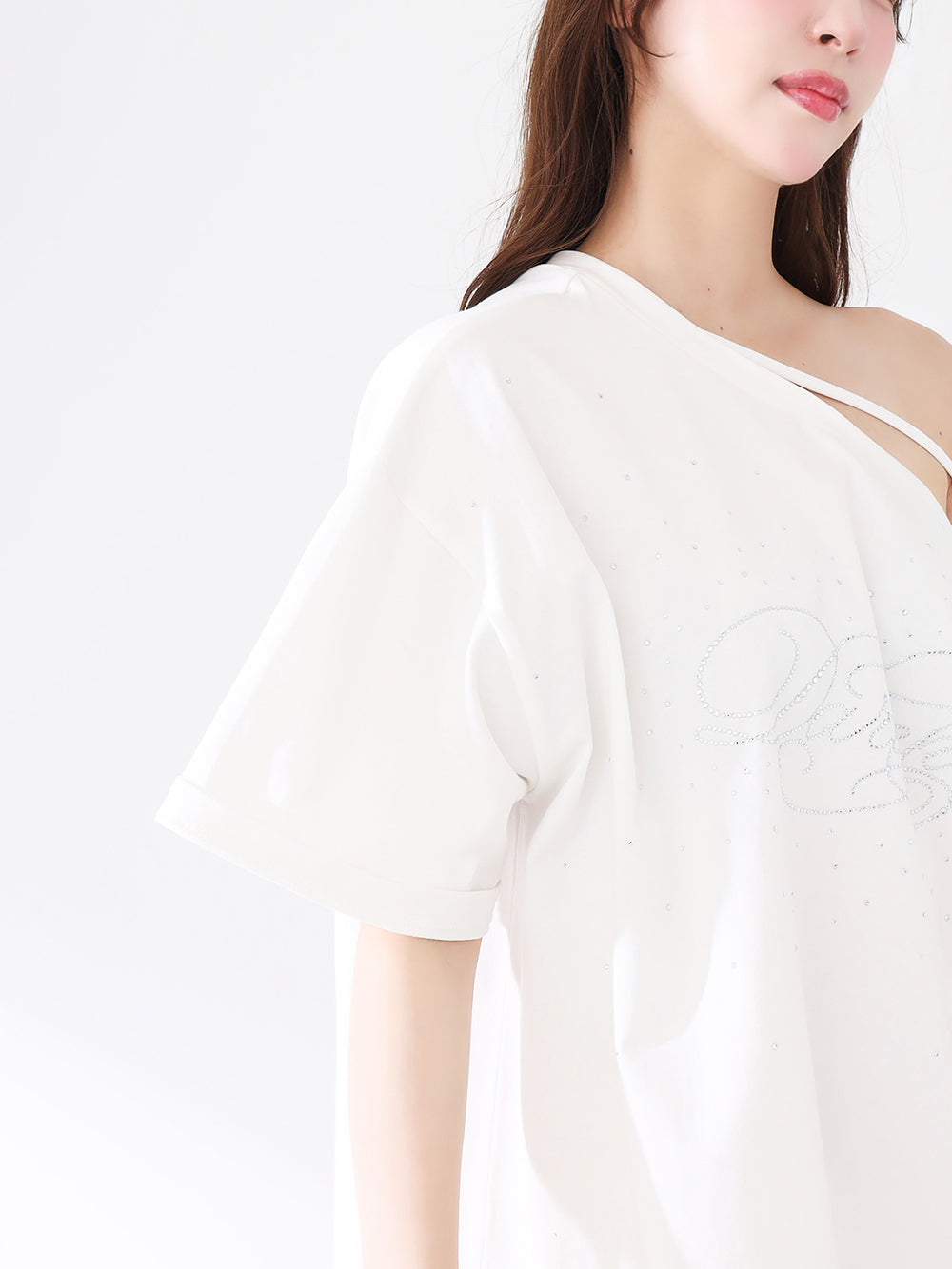 ワンショルダーグラフィックビッグTシャツ