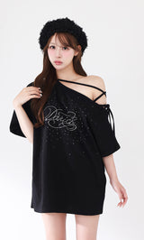ワンショルダーグラフィックビッグTシャツ
