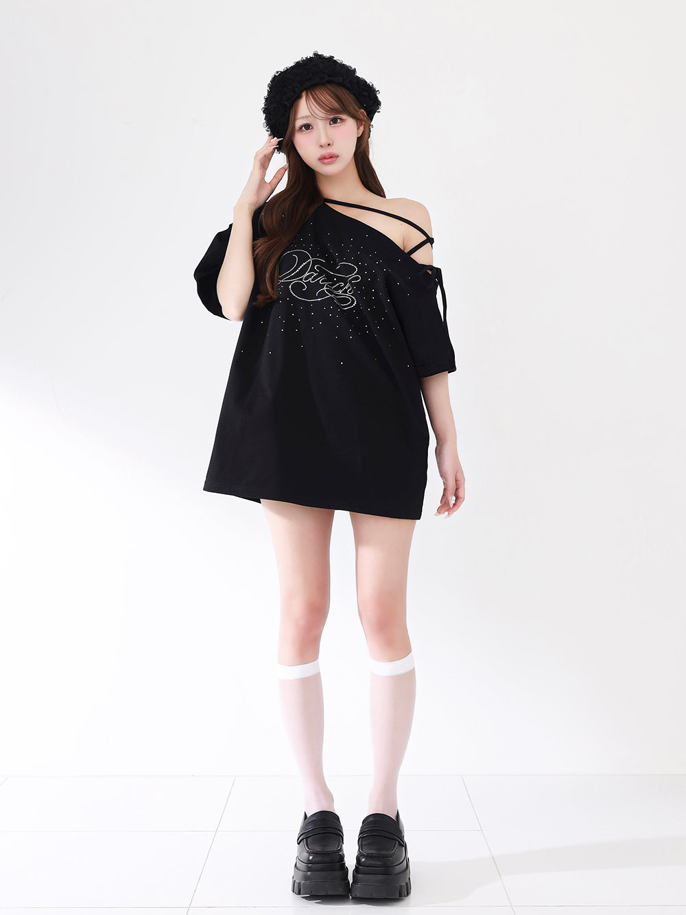 ワンショルダーグラフィックビッグTシャツ