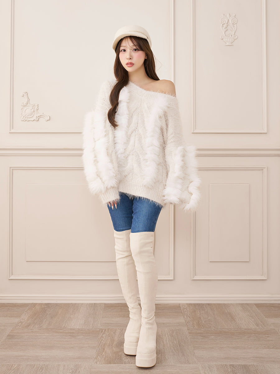 モデル：156cm（着用サイズ：FREE　着用カラー：WHT）