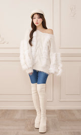 モデル：156cm（着用サイズ：FREE　着用カラー：WHT）