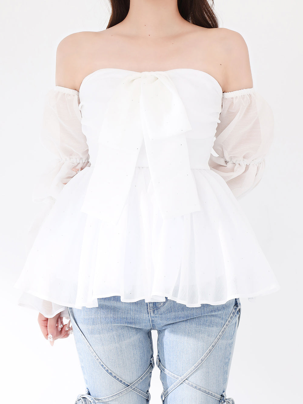 モデル：156cm（着用サイズ：FREE　着用カラー：WHT）