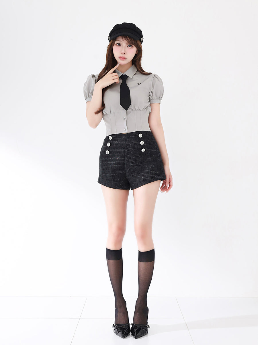 モデル：156cm（着用サイズ：S　着用カラー：BLK）