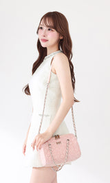 [Novelty] Quilted Tweed Mini Boston Bag