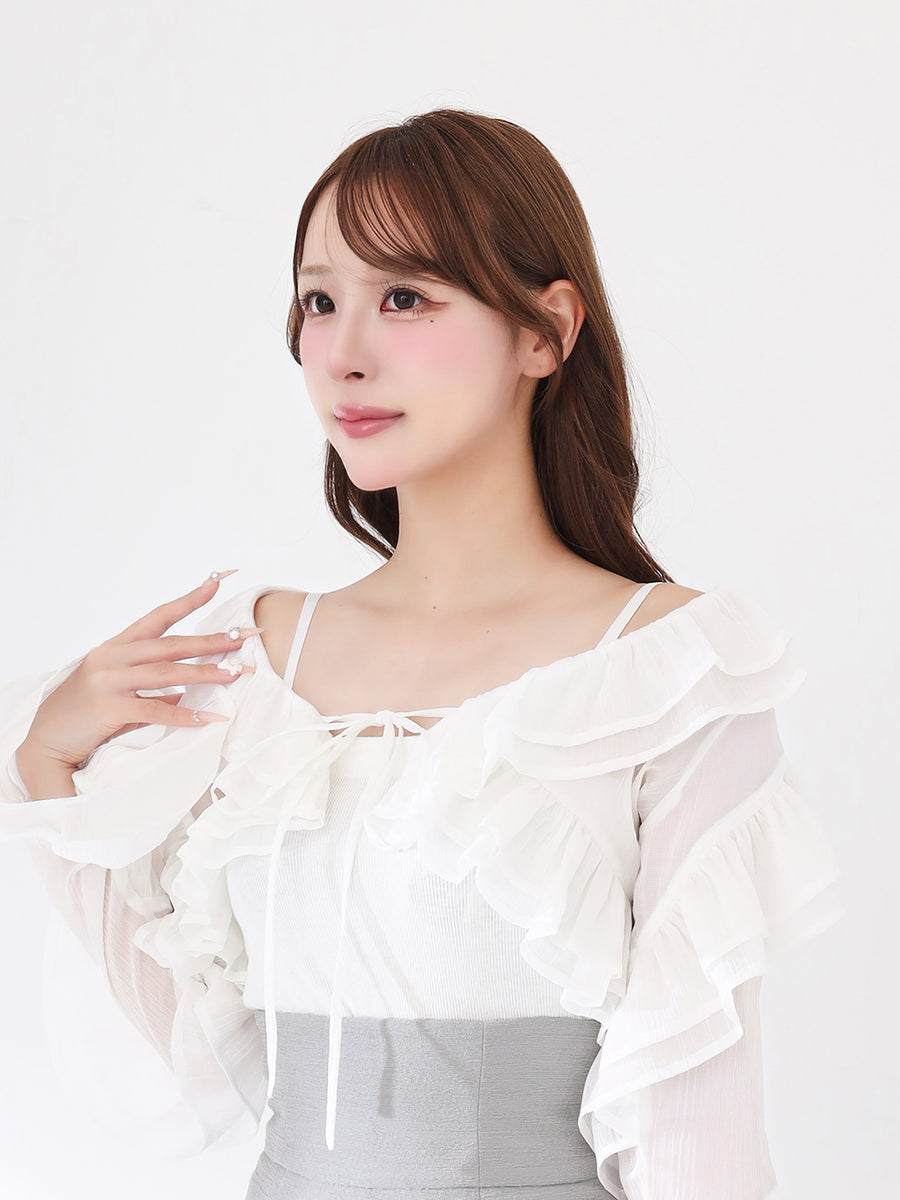 モデル：156cm（着用サイズ：FREE　着用カラー：WHT）