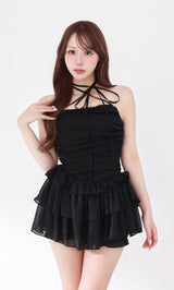 モデル：156cm（着用サイズ：FREE　着用カラー：BLK）