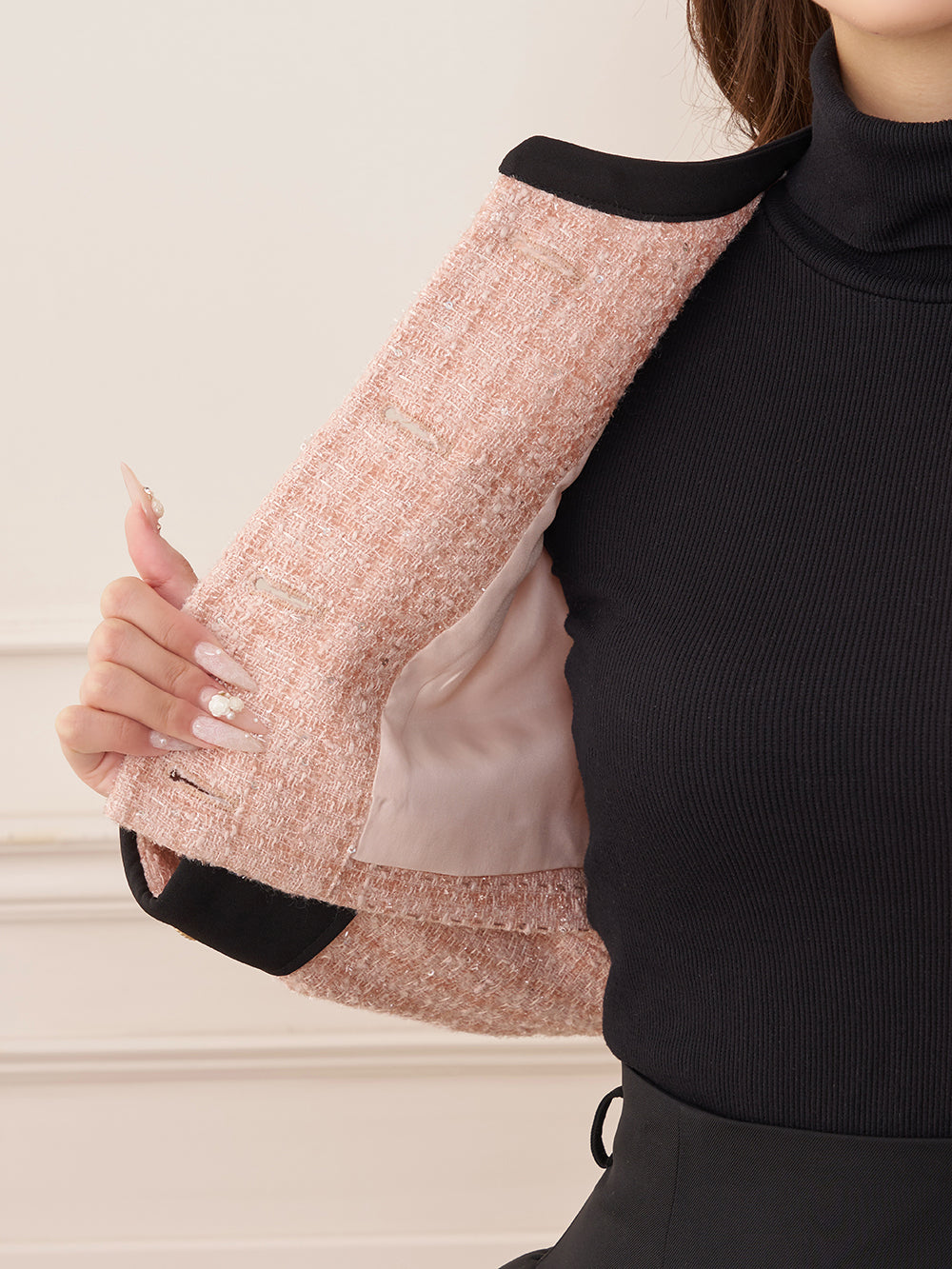 モデル：156cm（着用サイズ：S　着用カラー：P-BEG）