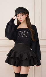 モデル：156cm（着用サイズ：FREE　着用カラー：BLK）